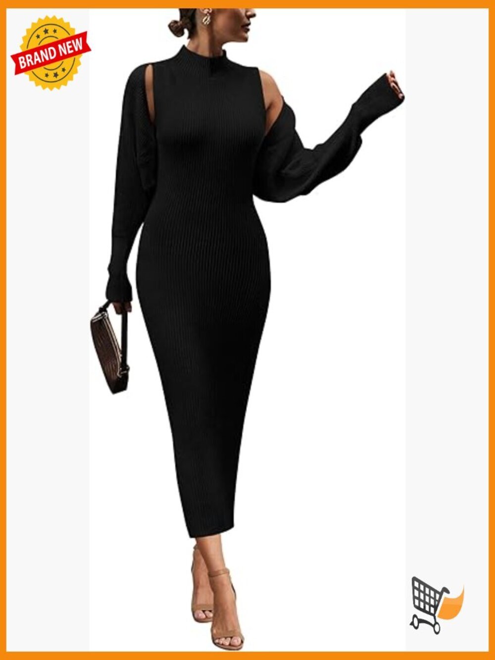 2 Piece Knit Cardigan & Maxi Dress Set Sweater Outfit